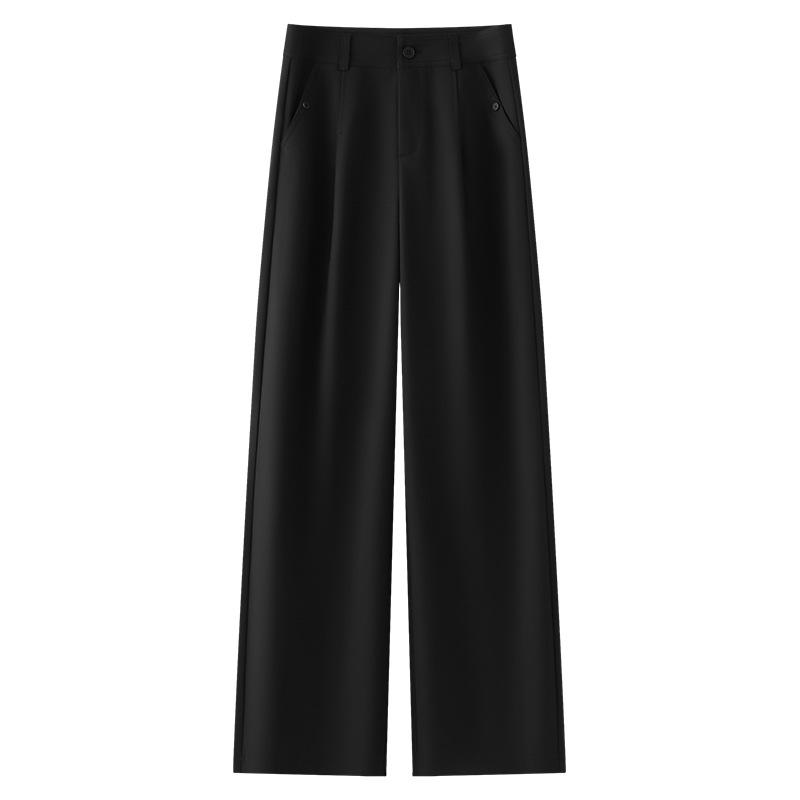 Apricot Women's Wide-Leg High-Waist Pants - Spring 2025 Slimming Straight-Leg Versatile Style