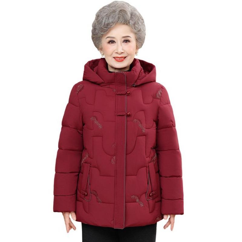 Women's padded clothes, winter clothes with cotton and thickened padded jackets, old ladies' high-end winter padded clothes, year-old padded jackets.