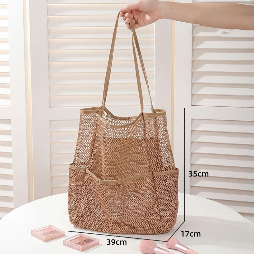 Nylon Toiletry Storage Bag Large Capacity Swimming Bag Toiletry Bag Mesh Beach Bag  Travel хаки