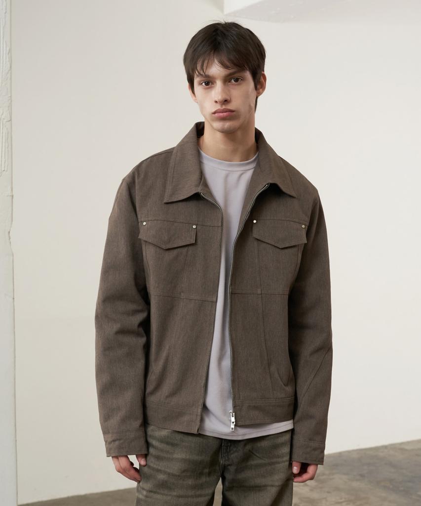 Sperone Gideon Line Washed Trucker Jacket (Brown)