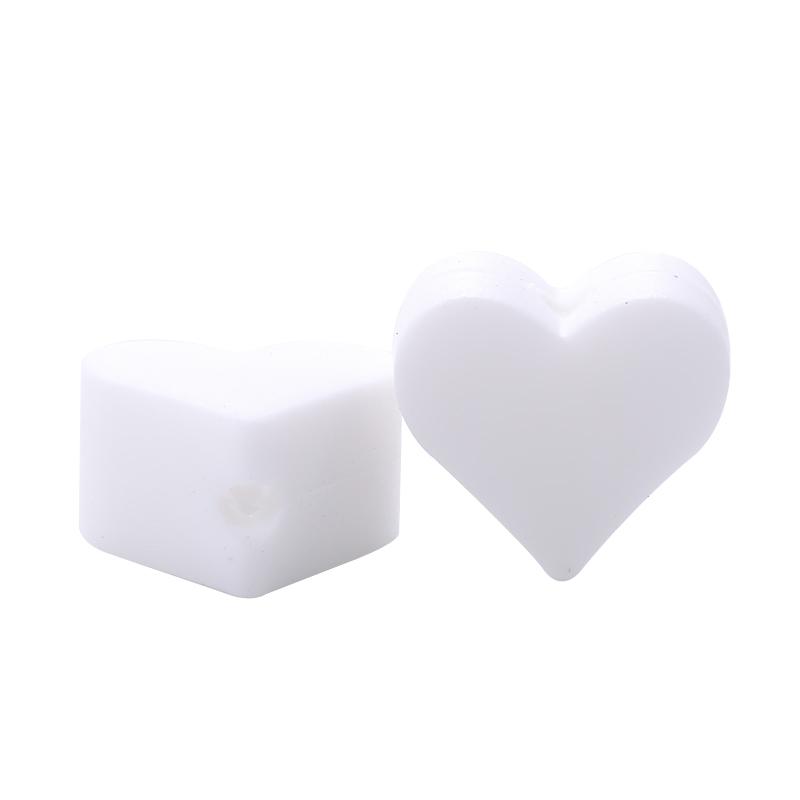 14mm 10Pcs/Lot Heart Shape Silicone Beads Baby Nursing Chewable Teething Beads Pacifier Teether DIY Necklace Accessories