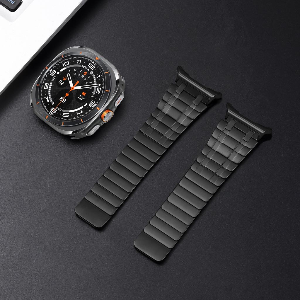 Magnetisches Uhrenarmband für Samsung Galaxy Watch8 Classic 46mm/8 44mm/40mm Doppelreihen-Design Edelstahl Metallarmband