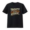 Treaty Oak Revival Vintage Stil T-skjorte med Fet Typografisk Trykk for Amerikanske Moteelskere vintage Vasket Unisex Hverdagslig
