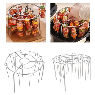 Pevný nerezový stojan na špízy Grilovací náčiní Kompatibilní s horkovzdušnými fritézami a tlakovými hrnci pro zdravé grilování
