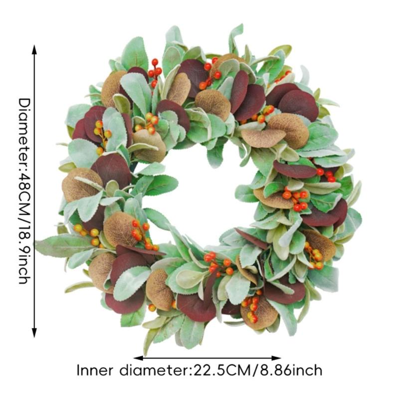 Autumn Wreath Realistic Berries Wreath Fall Decoration For Door Mantels Wall Halloween Thanksgiving Party Centerpieces