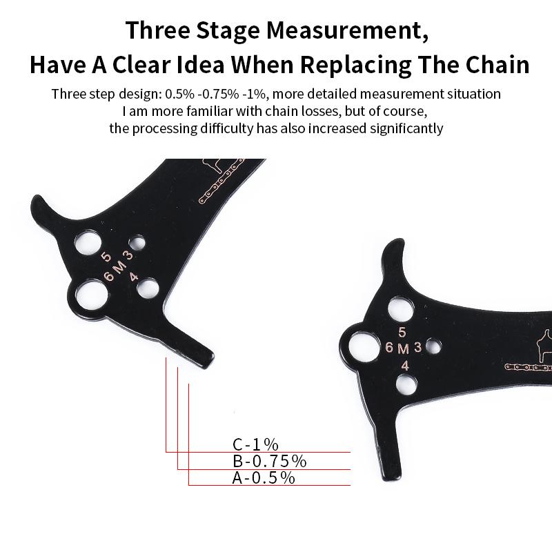 ESLNF High Precision Chain Wear Checker Tool Bicycle Gauge Measurement Ruler Durable for Mountain Road Cycling Chains