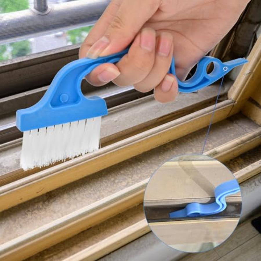 7Pcs Crevice Cleaning Brush, Multifunctional Window Track Cleaning Tools and Window Groove Cleaning Brush, Home Kitchen Bathroo