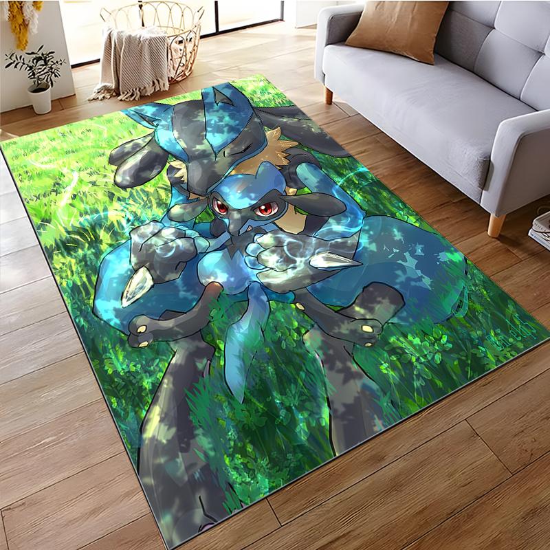 Pokemon Mega Lucario Japanese Anime Pattern Rug Carpet for Living Room Bathroom Mat Creative Doormat Carpet for Bedroom Home 40cm x 60cm