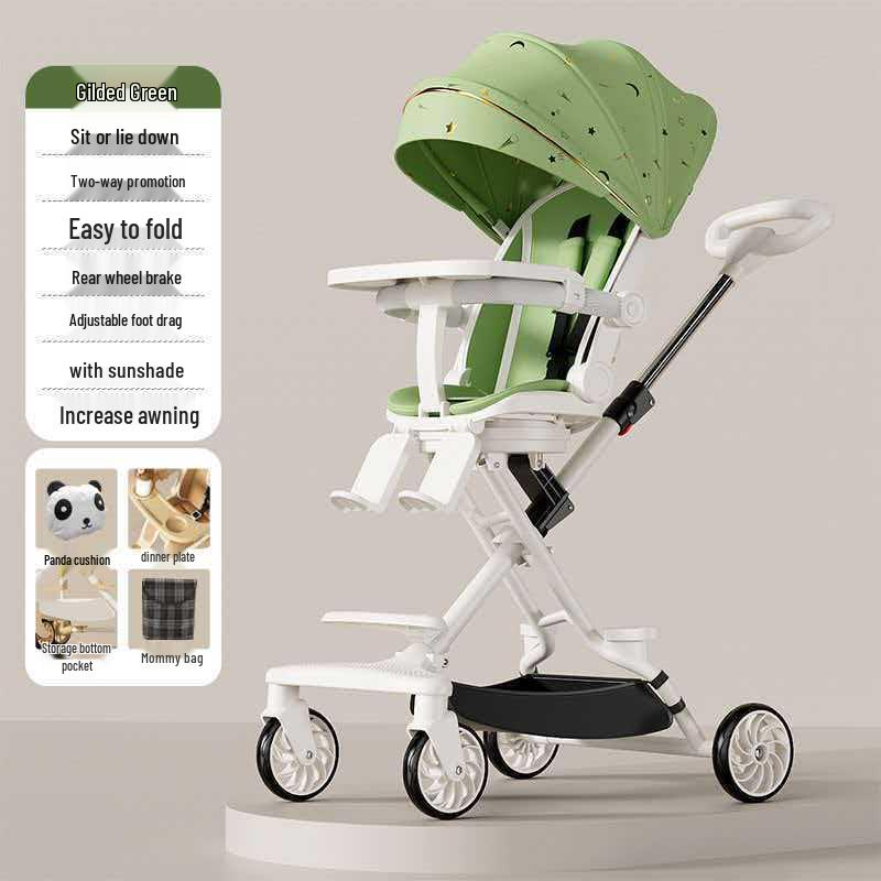 Lightweight Reclining & Sitting Baby Stroller - Two-Way Foldable Newborn & Kids Stroller