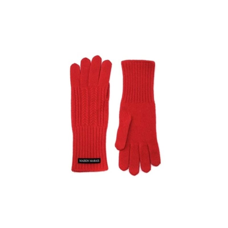 MAISONMARAIS Wool Cash Gloves, Red