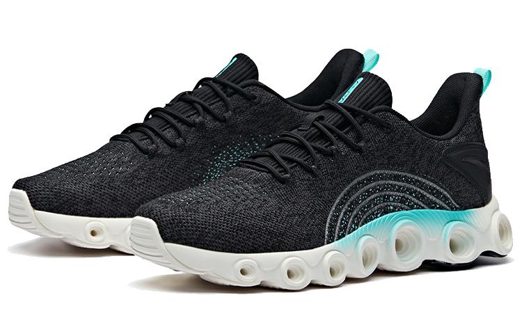 Sneakers ANTA Running Shoes Men's Low-top Black/Fluorescent Water Green/Ivory White