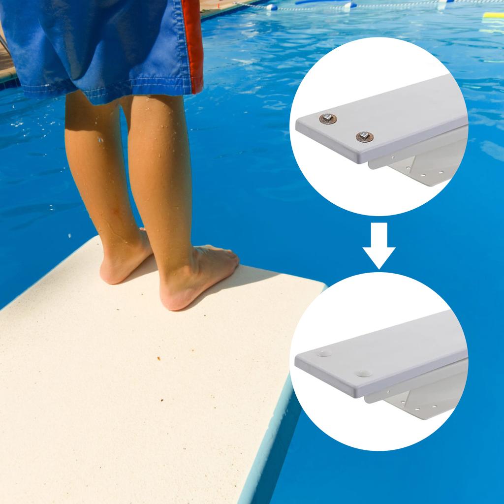 Steel Pool Diving Board Mounting Replacement for Two Hole Diving Boards Easy Installation with Screws&Washers