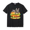 Camiseta Hamburguesa Gato Espacial Camiseta Gatito Divertido De Zany Brainy Algodón Tops De Fiesta Camiseta Prevalente Para Hombre Camisetas De Moda