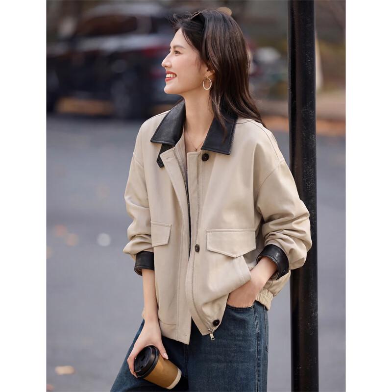 Women's Color-block Lapel Jacket