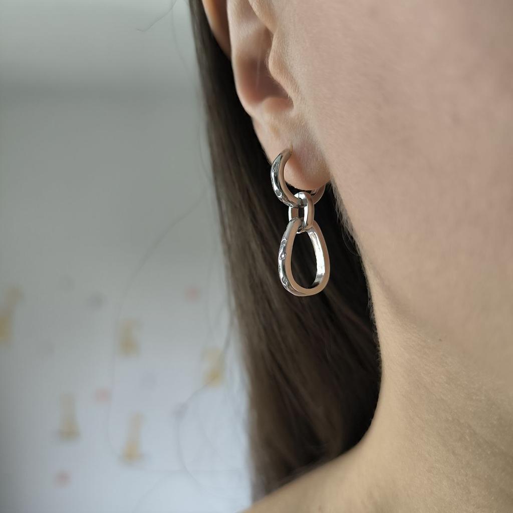 Silver Earrings with Cubic Zirkonia (2193470)