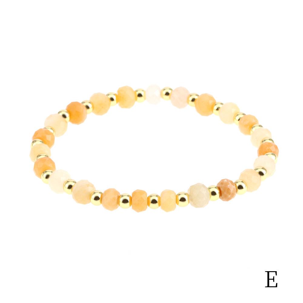 European & American 4mm Faceted Amazonite Bead Bracelet with Spliced Copper-Plated Metal Accents