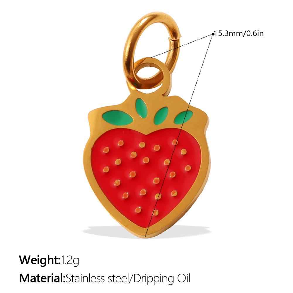 2026 Creative Simple and Versatile New Small Fresh Pendant Colored Dripping Strawberry Apple Cute Pendant Female