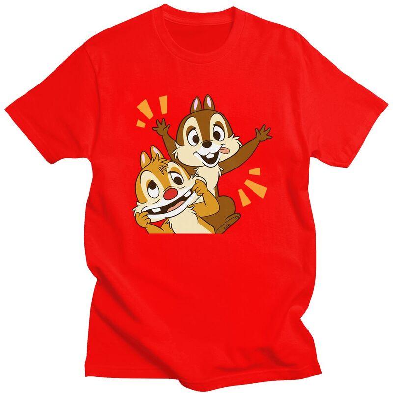 

Custom Men s Chip n Dale T Shirts Short Sleeve Cotton Tshirts Fashion T-shirt Casual Squirrel Cartoons Tee Slim Fit Clothing S