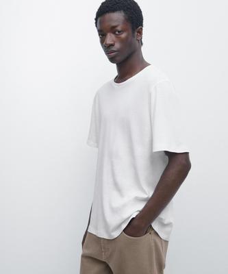 Masimodutti Linen Blend Short Sleeve T-Shirt