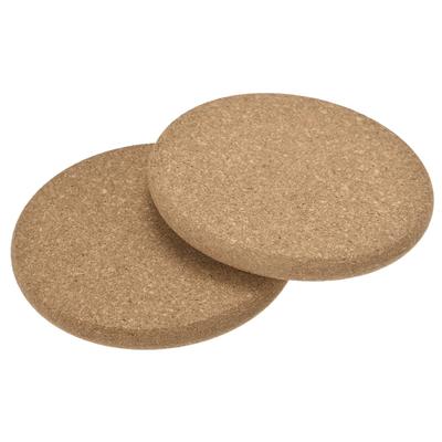 Uxcell Runda Underlägg, 100 mm Diameter, 10 mm Tjocklek, Korkunderlägg, Rund Kant, 2-pack