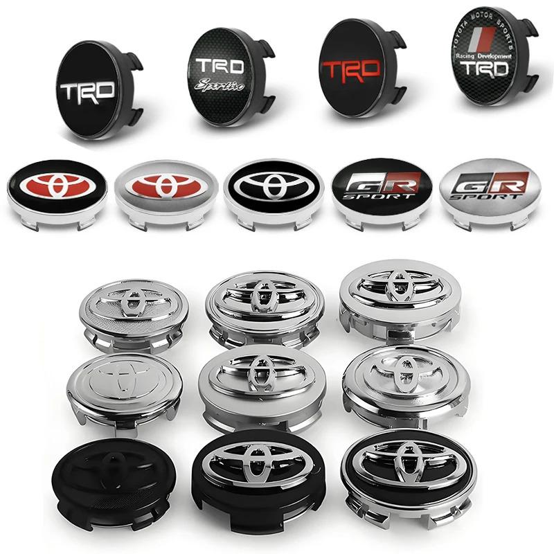 4 Pièces 56mm+60mm 57mm 62mm Cache-moyeu de Roue de Voiture Pour Toyota TRD Rav4 Yaris prius avensis Corolla Camry Autocollant Couvercle Accessoires