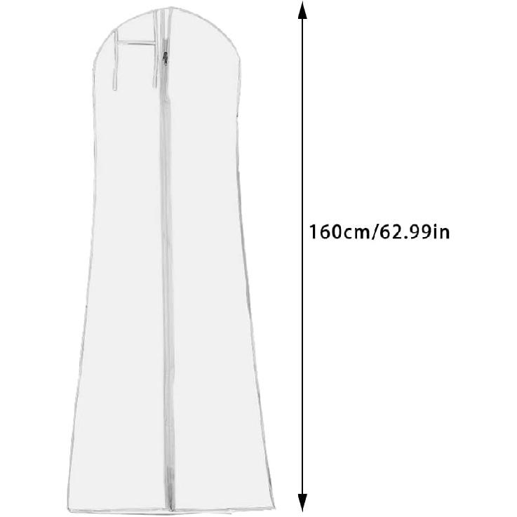 Xiaokeis Dress Garment Bag, Dirt-Proof Suit Protector Cover Bag with Zipper for Long Dresses, Wedding Dress Garment Bag, Clear Garment Bags for Long