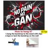 2D Workout Motivation Hintergrund Graffiti Stil Hantel & Fitness Text Wanddekor