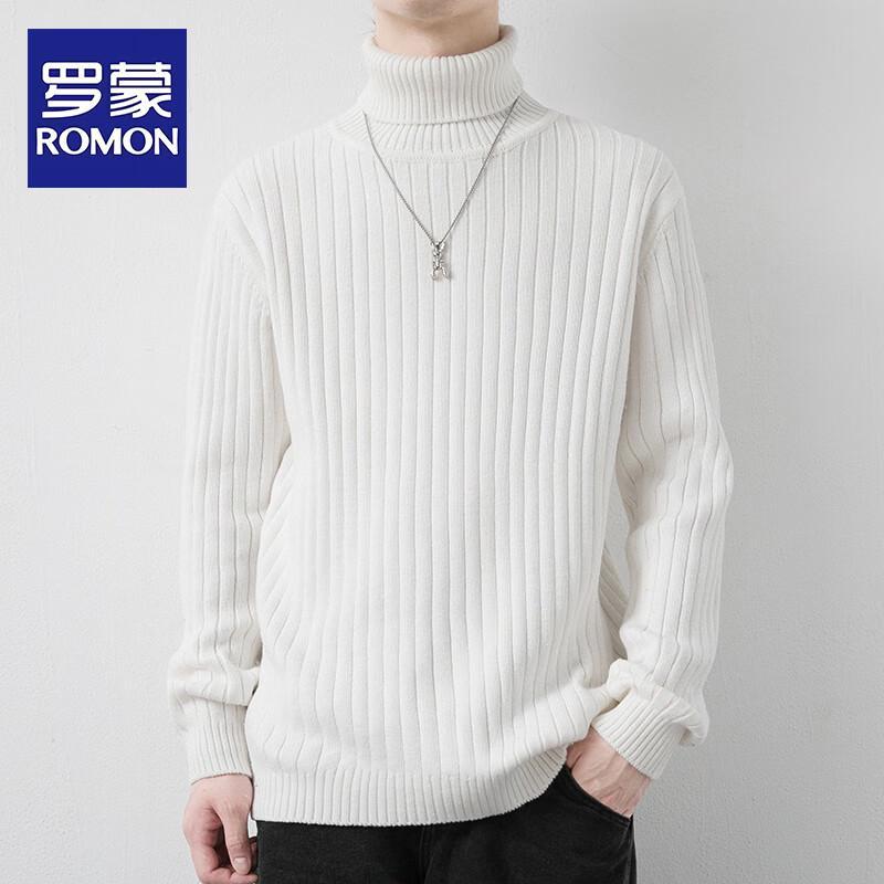 ROMON Men's High-Neck Casual Knit Sweater