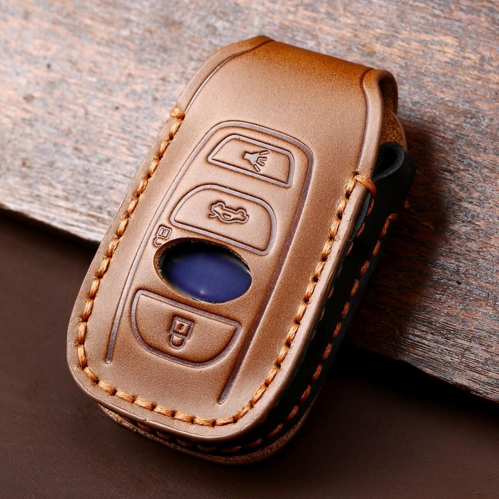 Leather Car Key Cover Keychain Holder Case Protector for Subaru Legacy Impreza Forester Xv Trezia BRZ Wrx Levorg Outback Remote