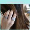 Elegant 925 Silver Korean Fashion Thick Textured Snowflake Design Square Ring For Gifting