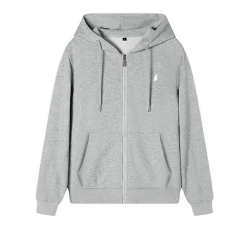 Unisex Polo Embroidered Velvet Hoodie & Pants Set - Trendy Spring/Autumn Style