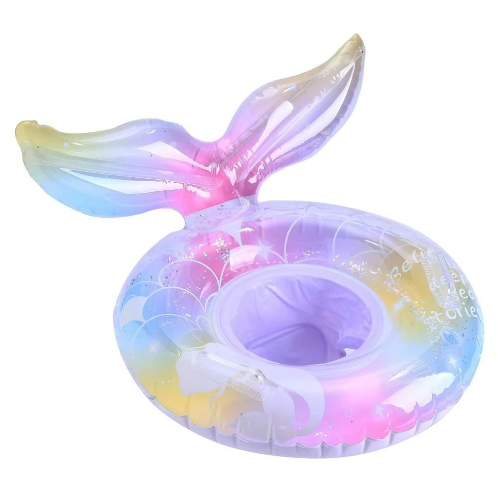 Transparent Glitter Inflatable Swim Tube With Handle Swim Float Swimming Lifebuoy Swimming