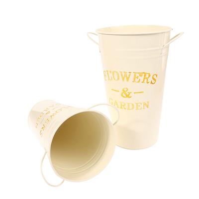 Metal Umbrella Stand With Handles Round Umbrella Bucket Metal Floor Vase Iron Flower Bucket Home Office Vase Decoration