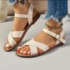 Große, flache Sommersandalen, Strandsandalen für Damen
