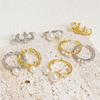 Crown Diamond Elegant Personality Open Ring Pig Nose High Sense Fashion Light Luxury Stacking Wearing Simple Ring