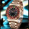 Luxury Mens Watches Roulette Game Dial Fashion Mens Watch Waterproof Luminous Quartz Wristwatches