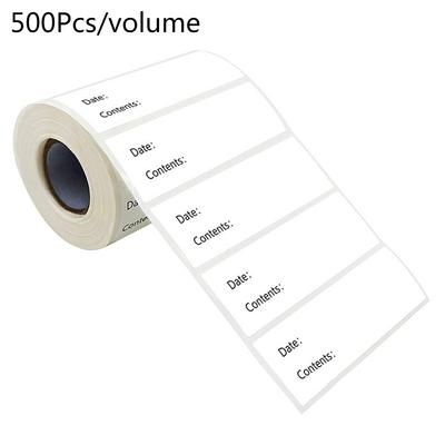 500 Uds pegatinas de cocina refrigerador congelador etiquetas de contenido de fecha de almacenamiento de alimentos para contenedor bolsa tarro