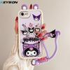 KEYSION Cute Ear 3D Cartoon Case for iPhone SE 2020 2022 with Bracelet Silicone Shockproof Phone Cover for iPhone 8 7 6s Plus