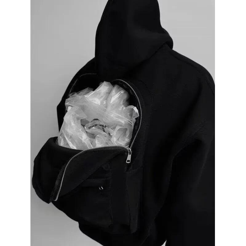 Men's Hoodie Solid Back Small Bag Design Sweatshirt Spring Autumn Four Seasons Jacket Men Women Trendy Brand Jacket Hooded for Male Coats