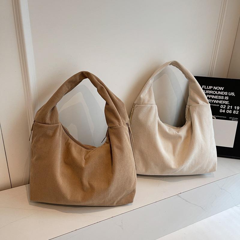 New Corduroy Women's Shoulder Bag, Simple and Convenient Travel, Large-capacity Shoulder Bag, Simple and Fashionable Bag