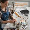 8PCS Wood Handle Paint Brush Set Round & Flat Tips Multi-Media Brushes  Acrylic Painting