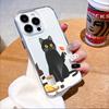 Black Cat with Wine Cheese Transparent Soft TPU Phone Case for Xiaomi Redmi Note 15 14 13 12 11 10 9 Pro Plus 4G 5G Soft Cover