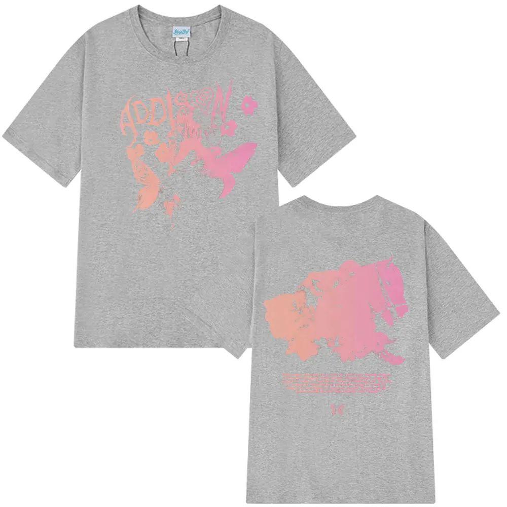 T-shirt Harajuku ADDISON RAE 20252026 Tour Grafica Vintage T-shirt Moda Estetica Top Casual Larghi Manica Corta Unisex