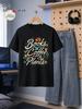 1pc Teenager'S Graphic T-Shirt Books Coffee & Plants Print Short Sleeve Crew Neck for Teenagers [solely 1pc T-SHIRT], For Teenager