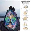 1pc Skull Butterfly Lightweight Flannel Blanket, Comfortable and Warm Blanket, for Office and Camping Sofa Bed, Livingroom091