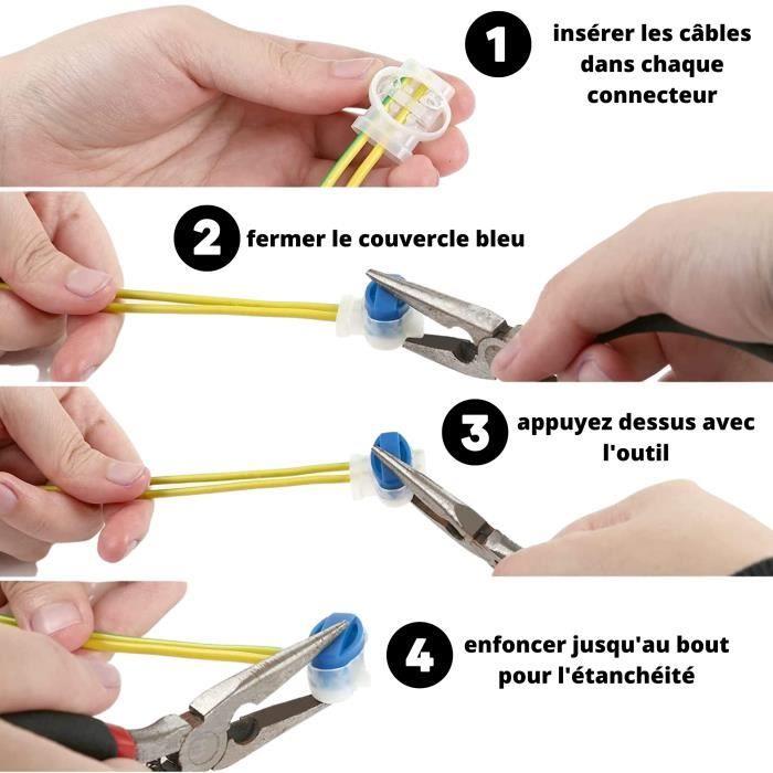 Connecteur de câbles - Phonillico® - Lot de 20 - Étanche - Rempli de gel - Réparation électrique