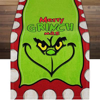 Christmas Table Runner Christmas Decorations Green Grinch Tablecloth