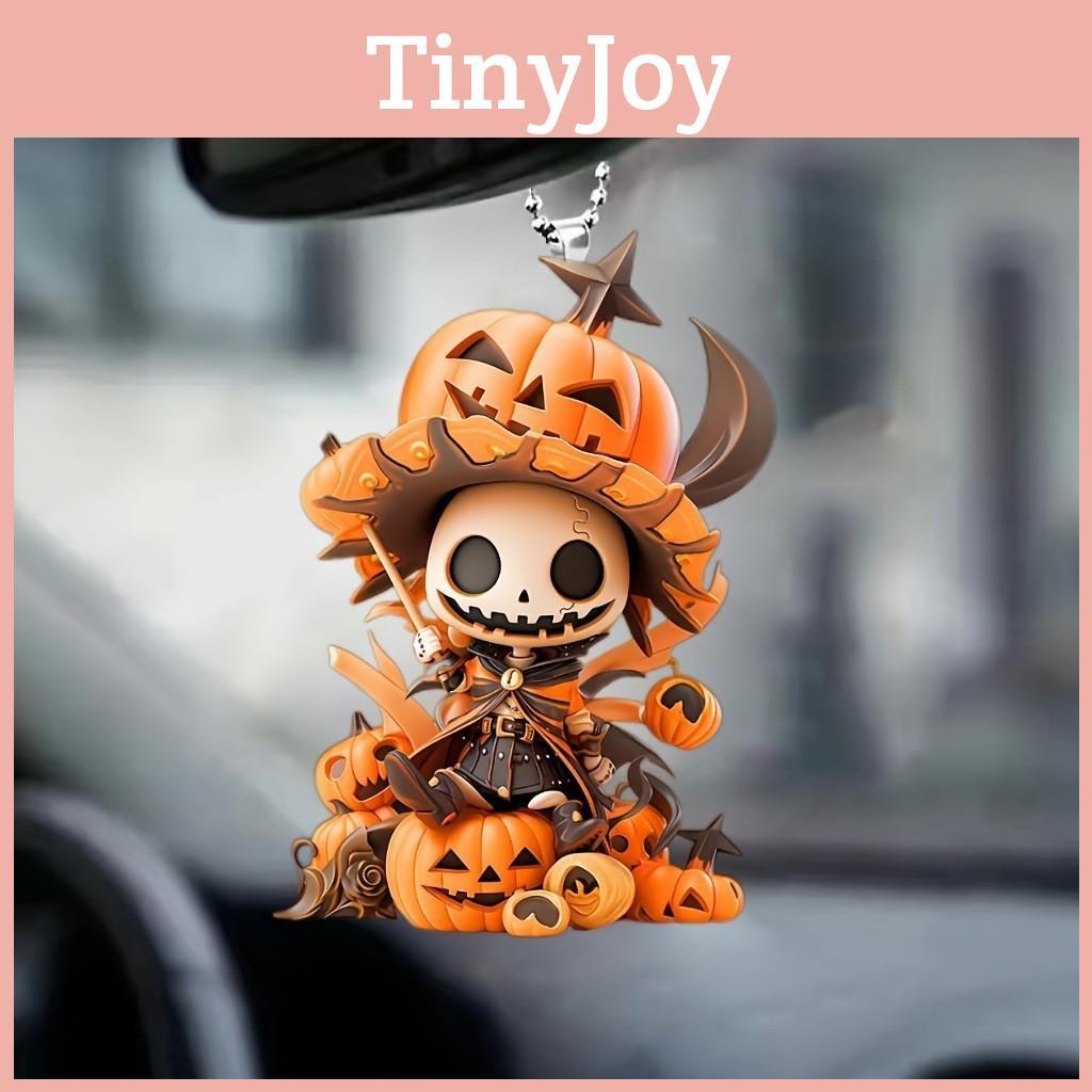 Cute Cartoon Skull Pumpkin Pattern Acrylic Pendant For Halloween Decoration