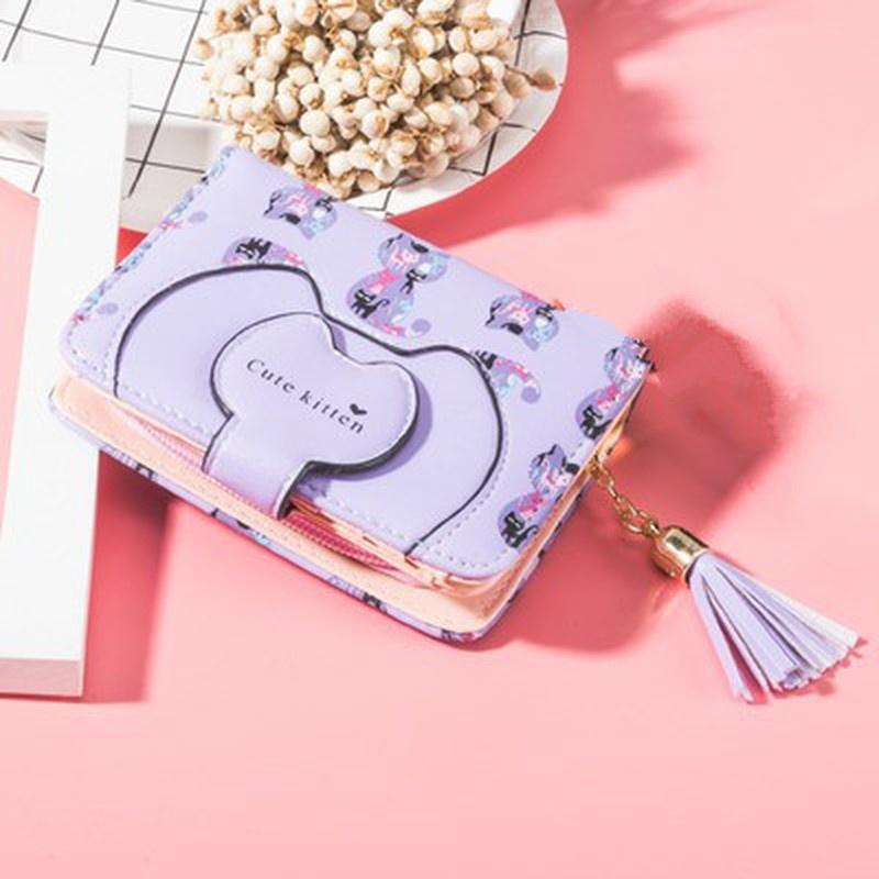 commodity Women Cute Cat Wallet Small Zipper Girl Wallet Pu Leather Women Coin Purse Female Card Holder Wallet