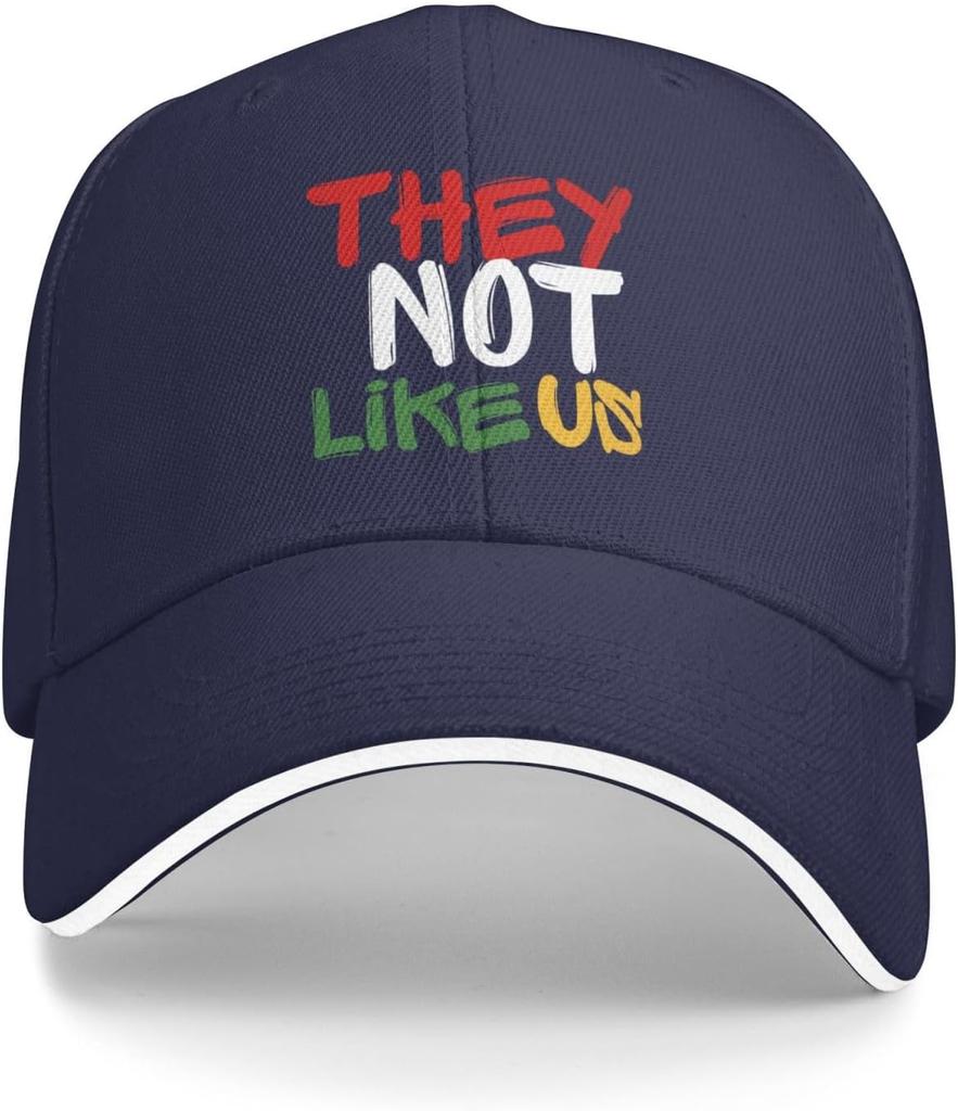 They Not Like Us Graphic Baseball Cap Polyester Adjustable Snapback Hat for Adult Outdoor